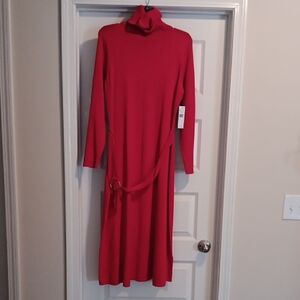 Chic Long Sleeve Red Dress